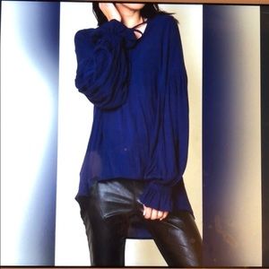 navy blue light weight oversize blouse